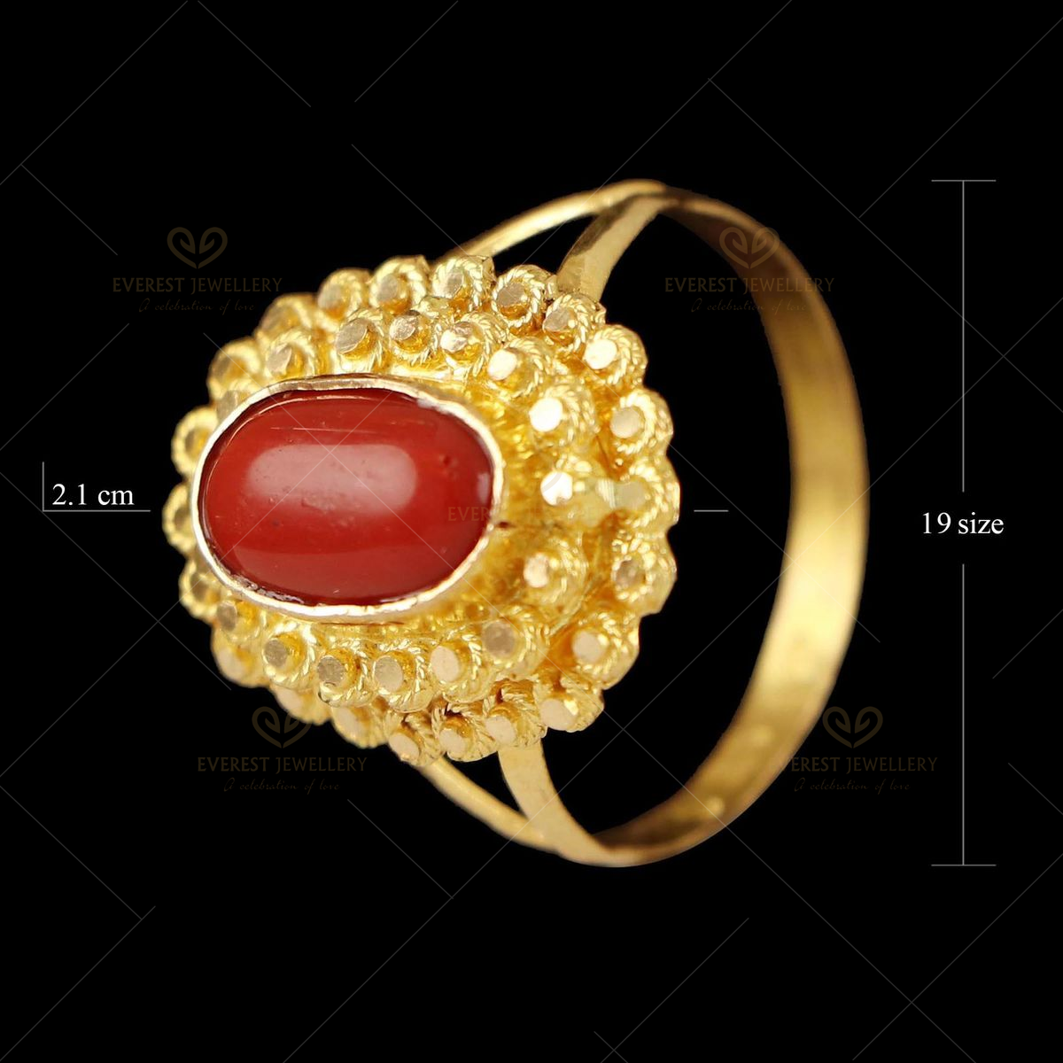PalmBeach Jewelry Oval Simulated Coral Yellow Gold-Plated Cabochon Filigree  Cocktail Ring - Walmart.com