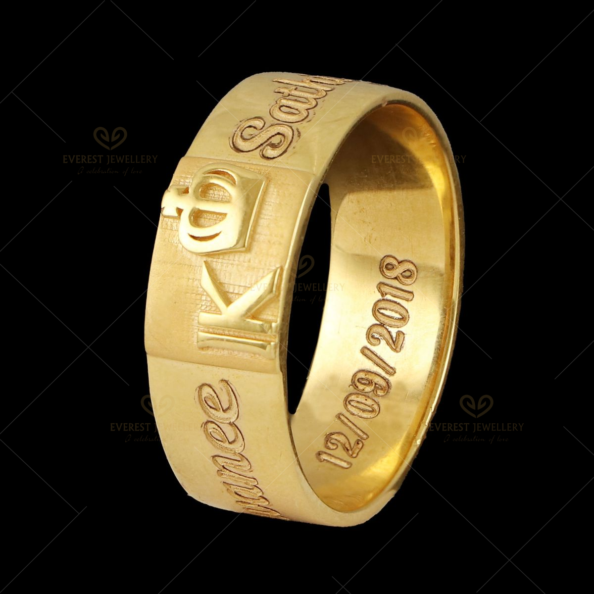 Stylish P Letter Gold RIng | kasturidiamond.com