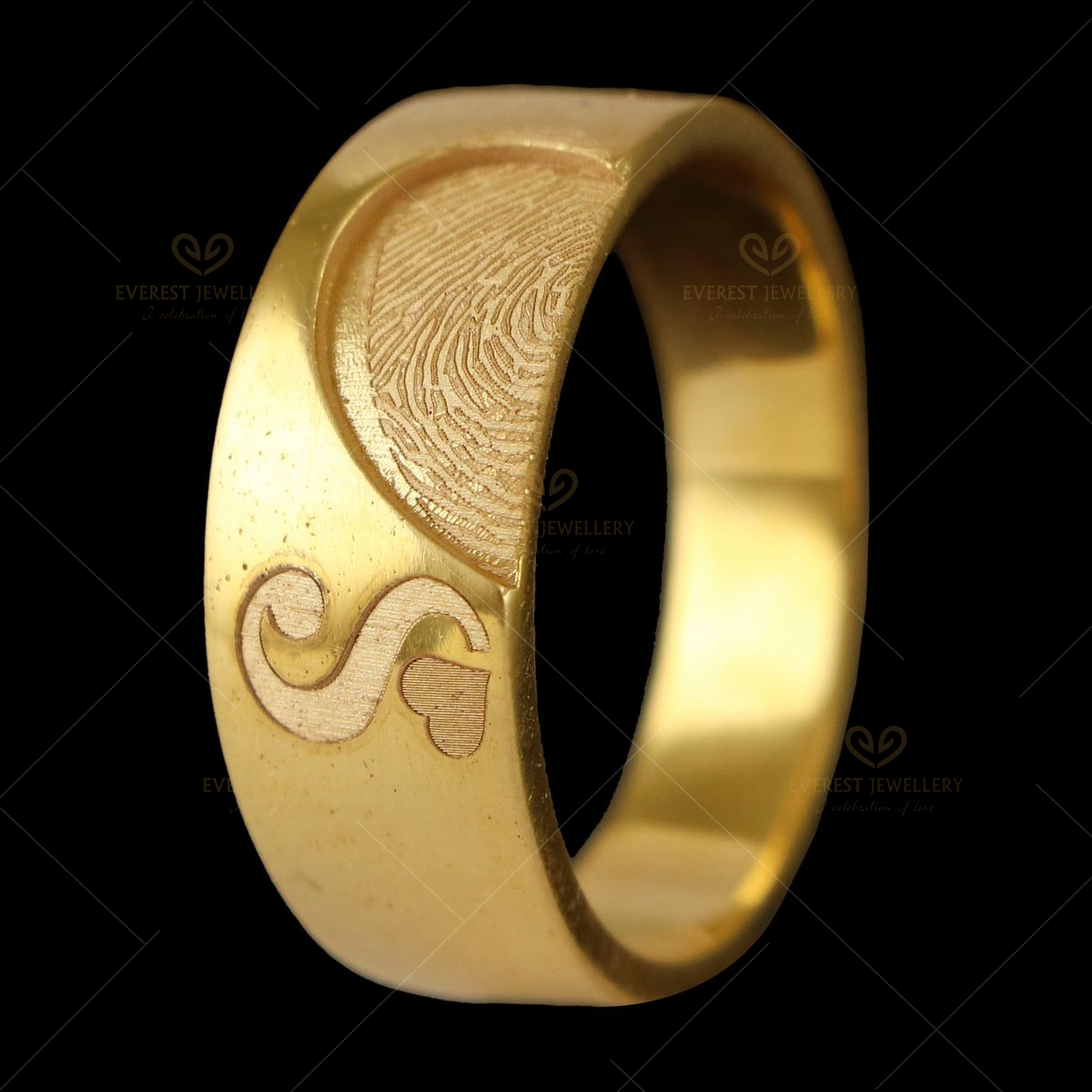 Sterling Silver 'S' Initial Hammered Band Ring - Gold Plated – Fatima's  Fine Jewelry