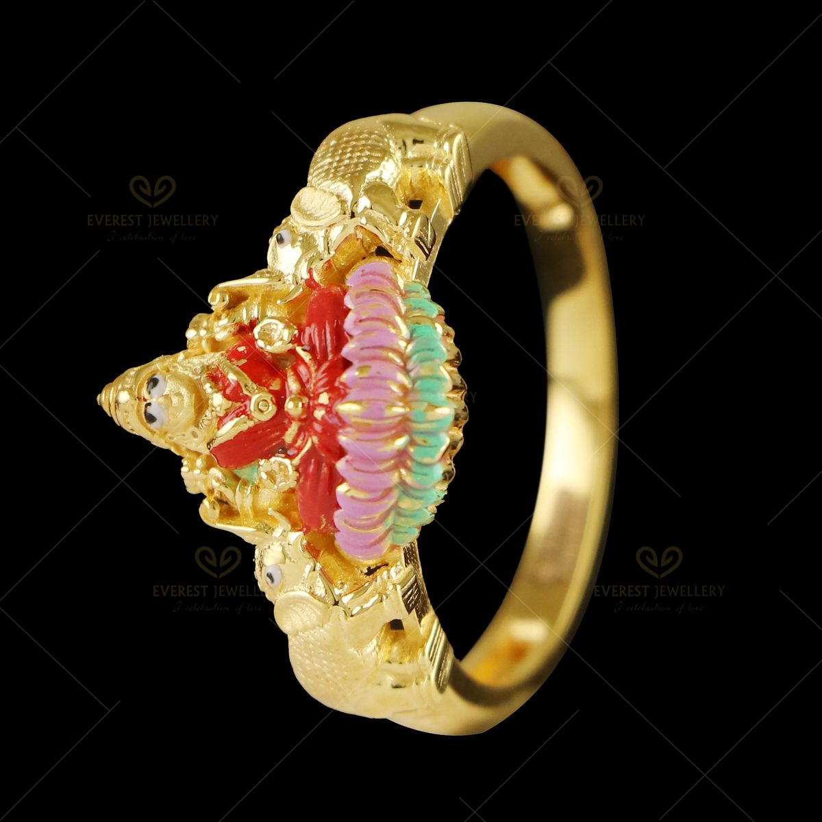 Buy 22Kt Gold Casting Goddess Lakshmi Ring 97VM1234 Online from Vaibhav  Jewellers