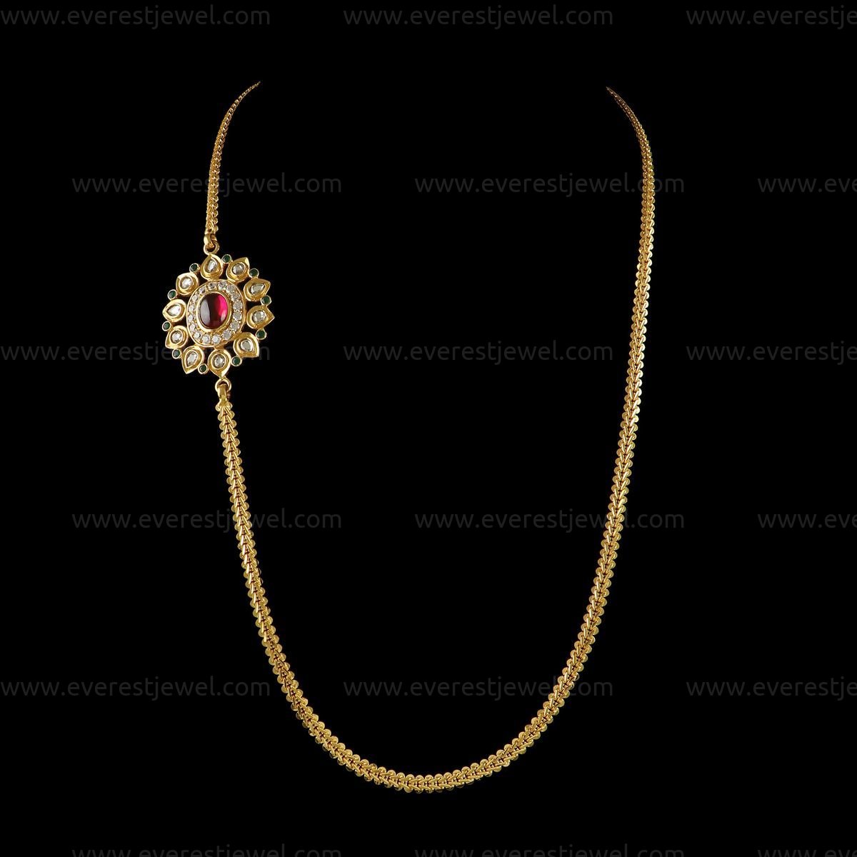 22 KT GOLD ZIRCON MUGAPPU CHAIN