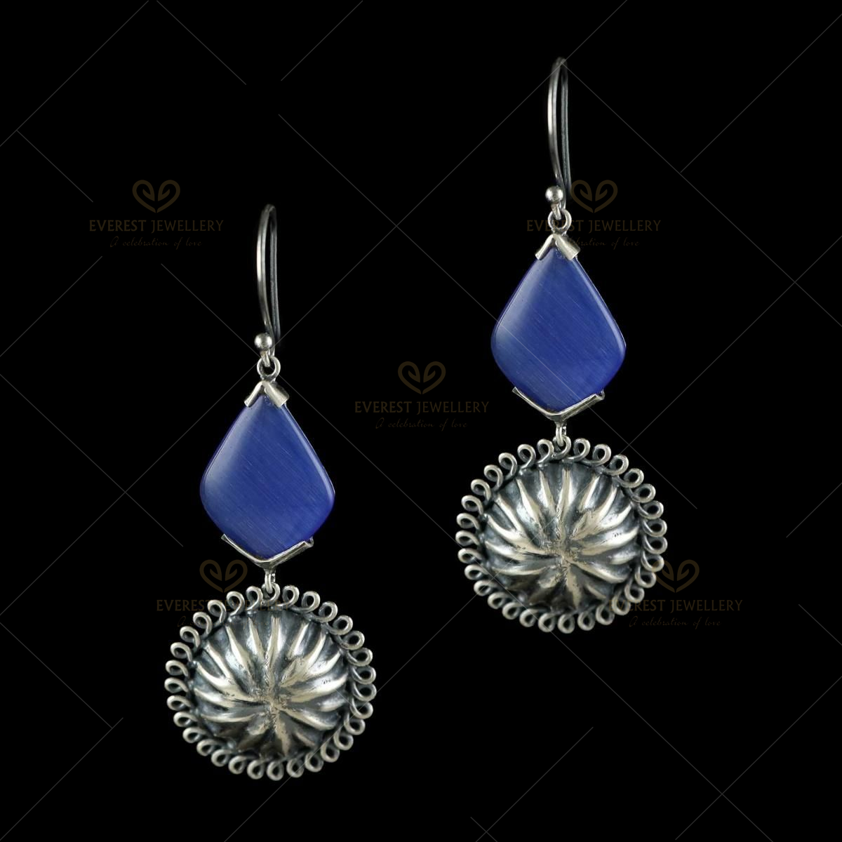 Premium Quality Cz Stone Earrings With White Stone, Highlighted Black Stone  Hanging White Pearls Earring Buy Online