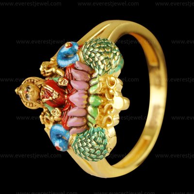 22 KT GOLD GENTS GODDESS LAKSHMI RING